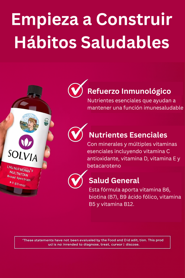 Multivitamínico Líquido Anti Caída Cabello Solvia